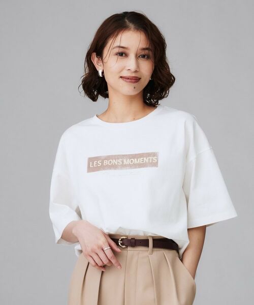 UNTITLED / アンタイトル Tシャツ | 【コットン100/ゆったり/ショート丈/洗える】ベロアロゴTシャツ | 詳細2