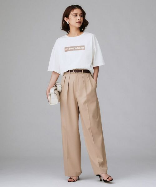 UNTITLED / アンタイトル Tシャツ | 【コットン100/ゆったり/ショート丈/洗える】ベロアロゴTシャツ | 詳細4