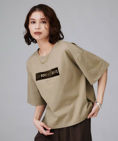 UNTITLED / アンタイトル Tシャツ | 【コットン100/ゆったり/ショート丈/洗える】ベロアロゴTシャツ | 詳細6