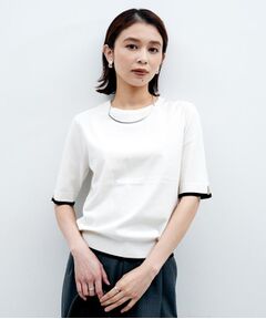 UNTITLED / アンタイトル ニット・セーター | 【アンサンブル可/薄手/洗える】5分袖クルーニット