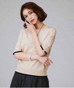 UNTITLED / アンタイトル ニット・セーター | 【アンサンブル可/薄手/洗える】5分袖クルーニット