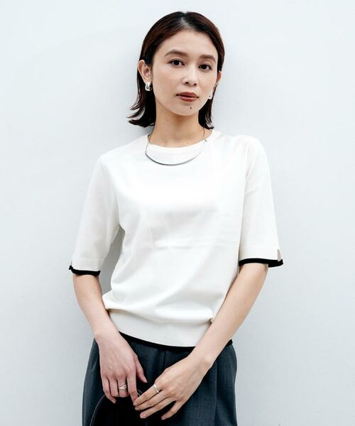 UNTITLED / アンタイトル ニット・セーター | 【アンサンブル可/薄手/洗える】5分袖クルーニット | 詳細10