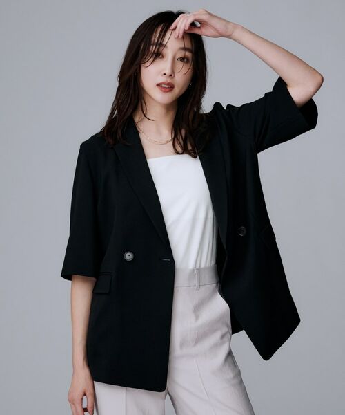 UNTITLED / アンタイトル テーラードジャケット | 【UVカット/接触冷感/洗える/テーラード】ライトウェイト ハーフスリーブジャケット | 詳細6