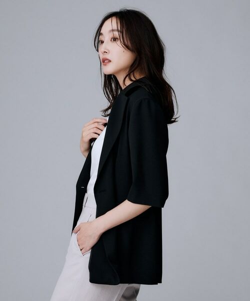 UNTITLED / アンタイトル テーラードジャケット | 【UVカット/接触冷感/洗える/テーラード】ライトウェイト ハーフスリーブジャケット | 詳細7