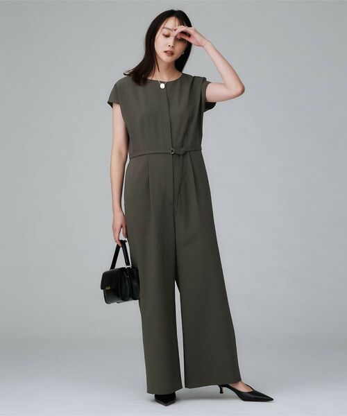 UNTITLED / アンタイトル サロペット・オールインワン | 【きれいめ/オールインワン】梳毛調合繊コンビネゾン(チャコールグレー(014))