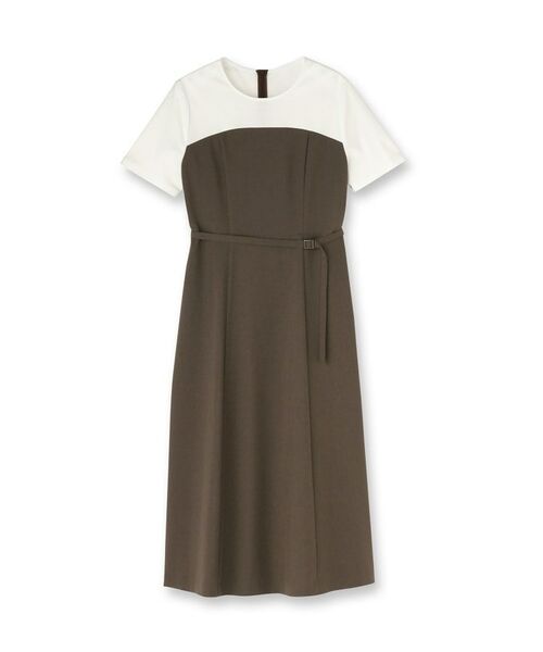 UNTITLED / アンタイトル ロング・マキシ丈ワンピース | 【きれいめカジュアル/セミフレア】異素材ドッキングワンピース | 詳細1