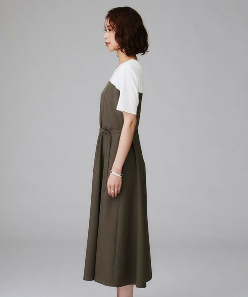 UNTITLED / アンタイトル ロング・マキシ丈ワンピース | 【きれいめカジュアル/セミフレア】異素材ドッキングワンピース | 詳細13