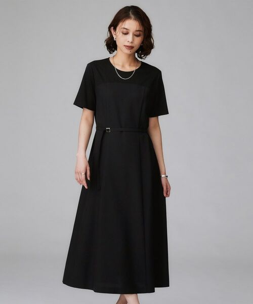 UNTITLED / アンタイトル ロング・マキシ丈ワンピース | 【きれいめカジュアル/セミフレア】異素材ドッキングワンピース | 詳細2