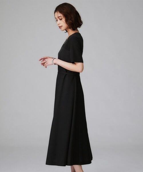 UNTITLED / アンタイトル ロング・マキシ丈ワンピース | 【きれいめカジュアル/セミフレア】異素材ドッキングワンピース | 詳細3