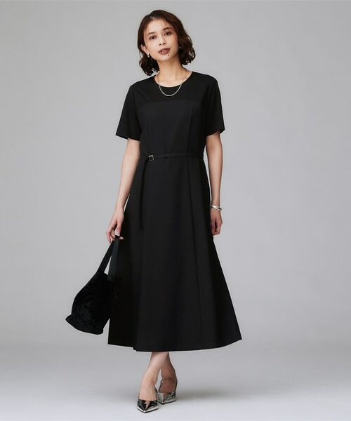 UNTITLED / アンタイトル ロング・マキシ丈ワンピース | 【きれいめカジュアル/セミフレア】異素材ドッキングワンピース | 詳細4
