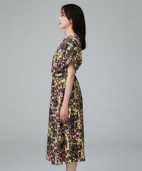 UNTITLED / アンタイトル ロング・マキシ丈ワンピース | 【洗える/前開きボタン/ベルト付】ブロック柄ワンピース | 詳細14