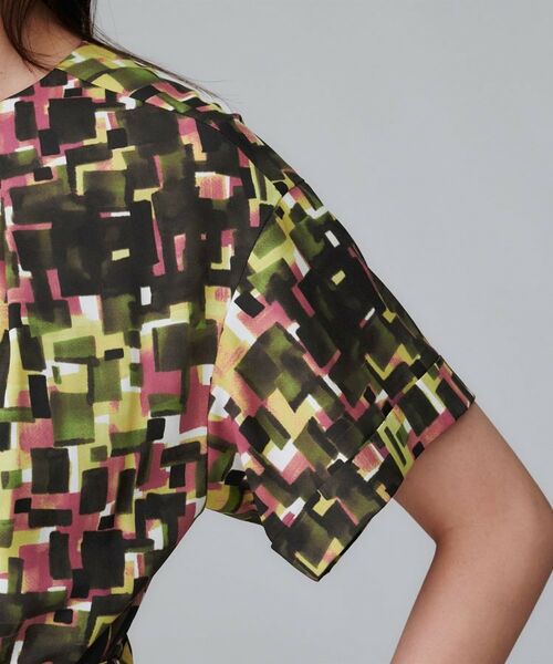 UNTITLED / アンタイトル ロング・マキシ丈ワンピース | 【洗える/前開きボタン/ベルト付】ブロック柄ワンピース | 詳細17