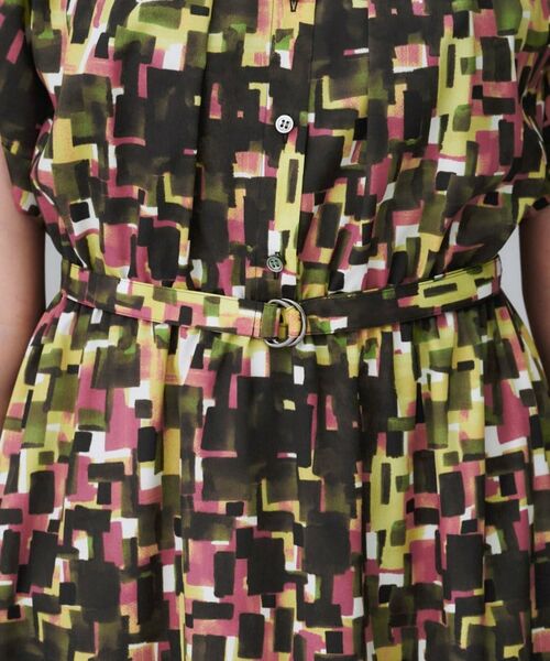 UNTITLED / アンタイトル ロング・マキシ丈ワンピース | 【洗える/前開きボタン/ベルト付】ブロック柄ワンピース | 詳細18