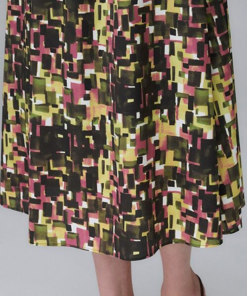 UNTITLED / アンタイトル ロング・マキシ丈ワンピース | 【洗える/前開きボタン/ベルト付】ブロック柄ワンピース | 詳細20