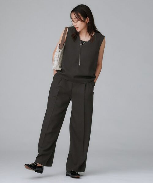 UNTITLED / アンタイトル パンツ | 【セットアップ可】梳毛調合繊2タックワイドパンツ | 詳細5