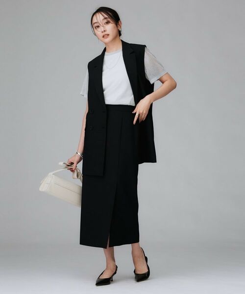 UNTITLED / アンタイトル ロング・マキシ丈スカート | 【セットアップ可/オンオフ両用】スラブナロースカート | 詳細4