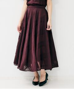 UNTITLED / アンタイトル ロング・マキシ丈スカート | 【秋カラー/セットアップ可/後ろウエストゴム】シアーチェックスカート