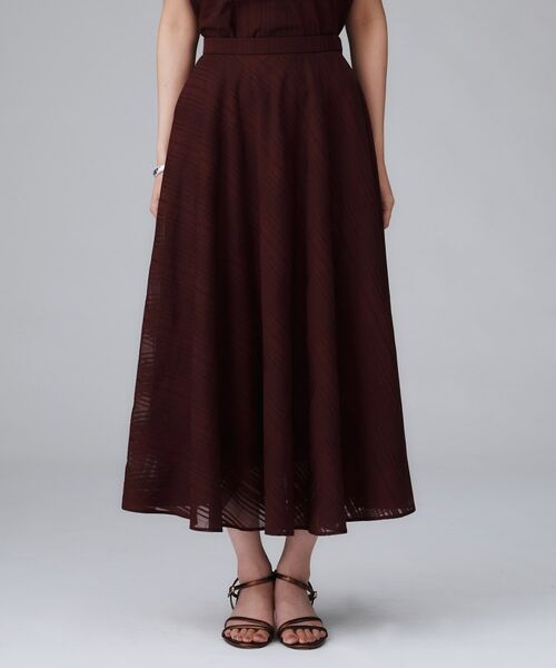 UNTITLED / アンタイトル ロング・マキシ丈スカート | 【秋カラー/セットアップ可/後ろウエストゴム】シアーチェックスカート | 詳細11