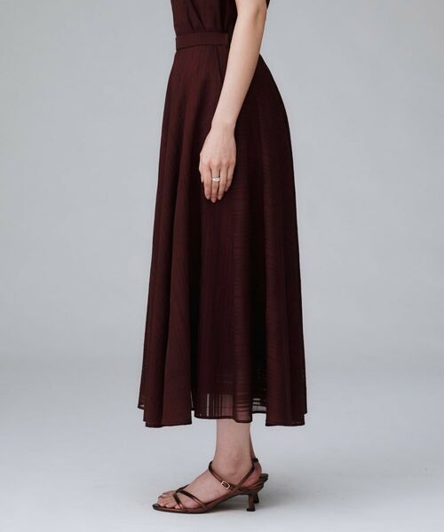 UNTITLED / アンタイトル ロング・マキシ丈スカート | 【秋カラー/セットアップ可/後ろウエストゴム】シアーチェックスカート | 詳細12