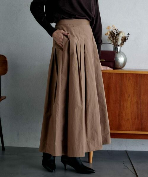 UNTITLED / アンタイトル ロング・マキシ丈スカート | 【後ろウエストゴム/セットアップ可/】ファブリカタックスカート | 詳細7