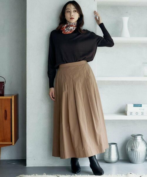 UNTITLED / アンタイトル ロング・マキシ丈スカート | 【後ろウエストゴム/セットアップ可/】ファブリカタックスカート | 詳細8