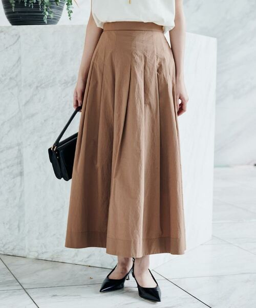 UNTITLED / アンタイトル ロング・マキシ丈スカート | 【後ろウエストゴム/セットアップ可/】ファブリカタックスカート | 詳細9