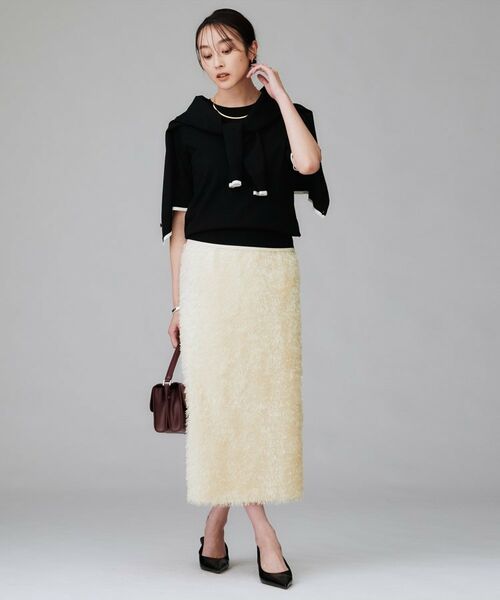 UNTITLED / アンタイトル ロング・マキシ丈スカート | 【後ろウエストゴム/洗える/タイト】シャギーナロースカート | 詳細4
