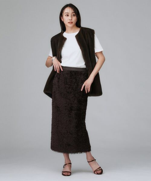 UNTITLED / アンタイトル ロング・マキシ丈スカート | 【後ろウエストゴム/洗える/タイト】シャギーナロースカート | 詳細8