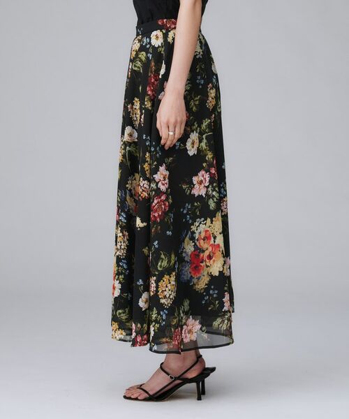 UNTITLED / アンタイトル ロング・マキシ丈スカート | 【セットアップ可/シアー/洗える】アンティークフラワー柄スカート | 詳細11
