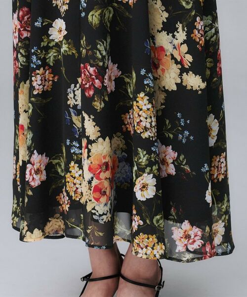 UNTITLED / アンタイトル ロング・マキシ丈スカート | 【セットアップ可/シアー/洗える】アンティークフラワー柄スカート | 詳細15