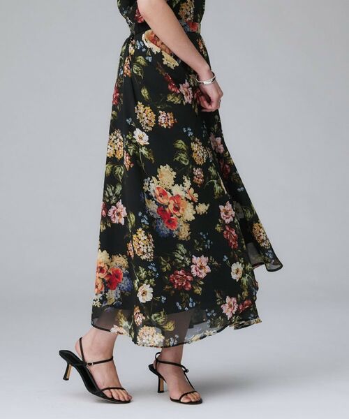 UNTITLED / アンタイトル ロング・マキシ丈スカート | 【セットアップ可/シアー/洗える】アンティークフラワー柄スカート | 詳細5