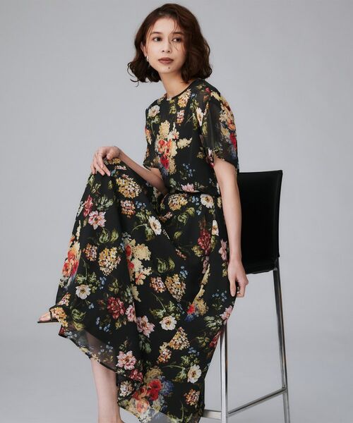 UNTITLED / アンタイトル ロング・マキシ丈スカート | 【セットアップ可/シアー/洗える】アンティークフラワー柄スカート | 詳細6