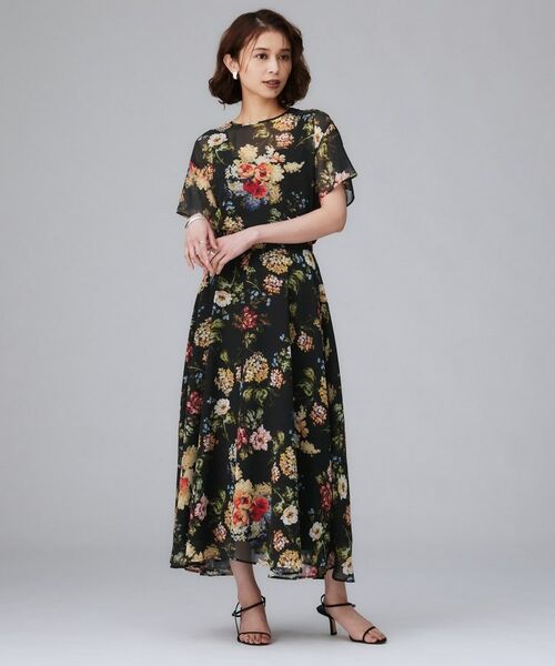 UNTITLED / アンタイトル ロング・マキシ丈スカート | 【セットアップ可/シアー/洗える】アンティークフラワー柄スカート | 詳細7