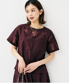 UNTITLED / アンタイトル シャツ・ブラウス | 【セットアップ可/エレガント】シアーチェックTブラウス