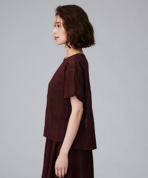 UNTITLED / アンタイトル シャツ・ブラウス | 【セットアップ可/エレガント】シアーチェックTブラウス | 詳細13