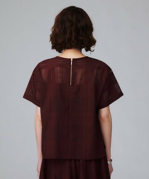 UNTITLED / アンタイトル シャツ・ブラウス | 【セットアップ可/エレガント】シアーチェックTブラウス | 詳細14