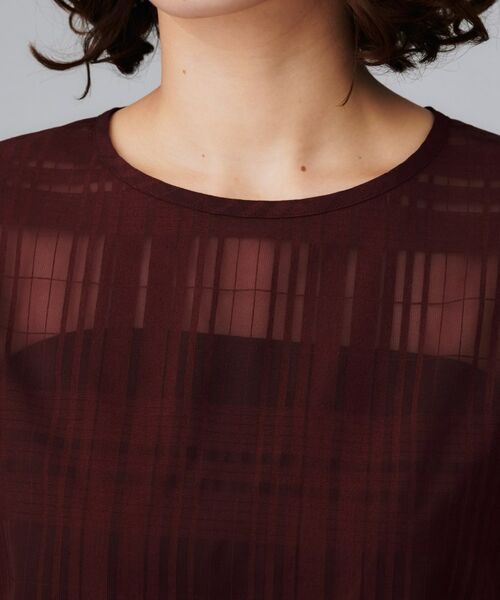 UNTITLED / アンタイトル シャツ・ブラウス | 【セットアップ可/エレガント】シアーチェックTブラウス | 詳細15