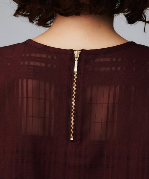 UNTITLED / アンタイトル シャツ・ブラウス | 【セットアップ可/エレガント】シアーチェックTブラウス | 詳細16