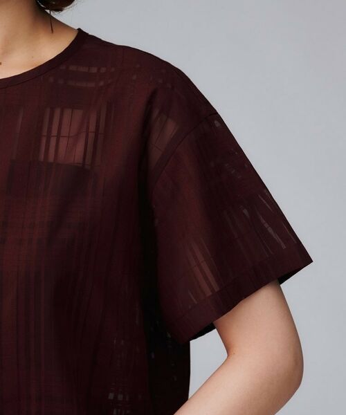 UNTITLED / アンタイトル シャツ・ブラウス | 【セットアップ可/エレガント】シアーチェックTブラウス | 詳細17