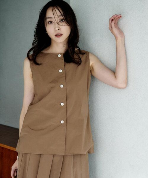 UNTITLED / アンタイトル シャツ・ブラウス | 【2WAY/セットアップ可/ノースリーブ/前ボタン】ファブリカブラウス | 詳細9