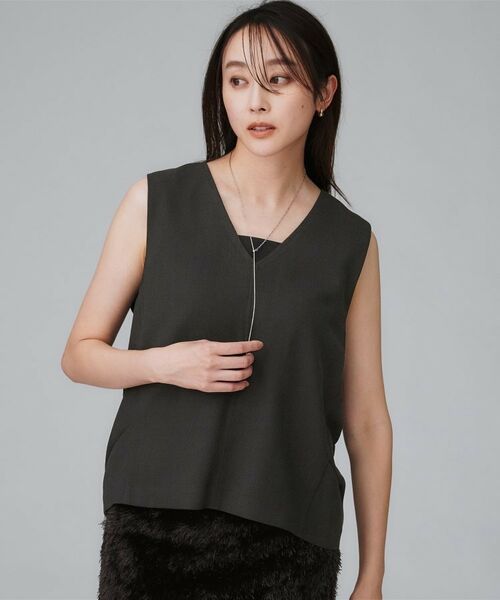 UNTITLED / アンタイトル シャツ・ブラウス | 【重ね着レイヤードに/セットアップ可】梳毛調合繊Vネックベスト | 詳細2