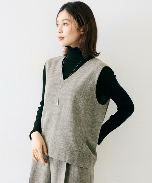 UNTITLED / アンタイトル シャツ・ブラウス | 【重ね着レイヤードに/セットアップ可】梳毛調合繊Vネックベスト | 詳細7