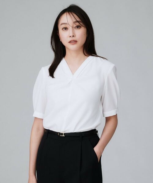 UNTITLED / アンタイトル シャツ・ブラウス | 【洗える/ストレッチ/通勤】Vネックブラウス | 詳細2