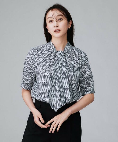 UNTITLED / アンタイトル シャツ・ブラウス | 【通勤/オフィス】ジオメ柄ボウタイブラウス | 詳細6