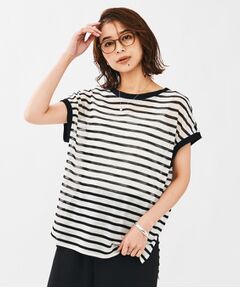 UNTITLED / アンタイトル カットソー | シアーボーダーカットソー