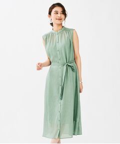 UNTITLED / アンタイトル ロング・マキシ丈ワンピース | バンドカラー2WAYスラブワンピース