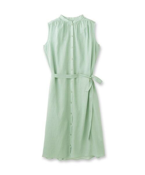 UNTITLED / アンタイトル ロング・マキシ丈ワンピース | バンドカラー2WAYスラブワンピース | 詳細1