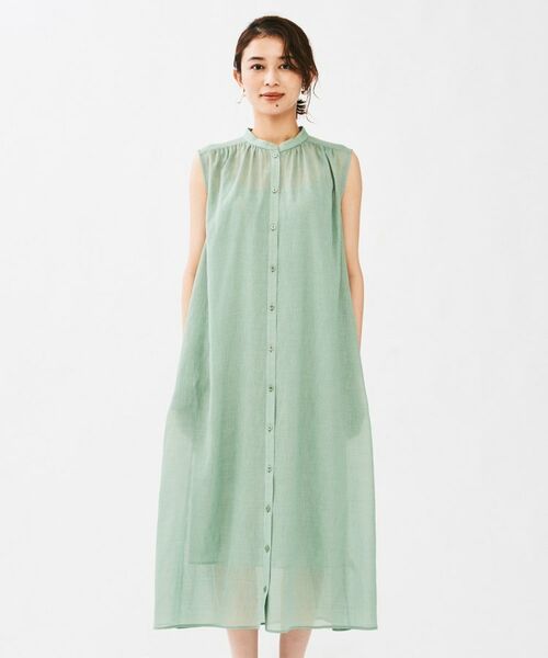 UNTITLED / アンタイトル ロング・マキシ丈ワンピース | バンドカラー2WAYスラブワンピース | 詳細13