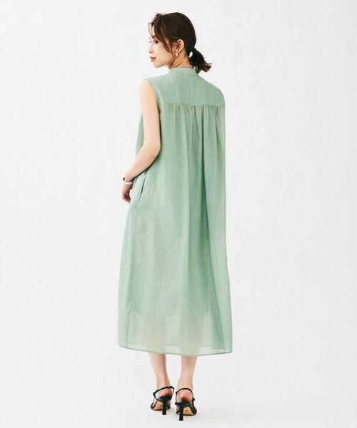 UNTITLED / アンタイトル ロング・マキシ丈ワンピース | バンドカラー2WAYスラブワンピース | 詳細8