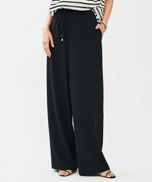 UNTITLED / アンタイトル パンツ | ダブルサテンワイドパンツ(ブラック(019))